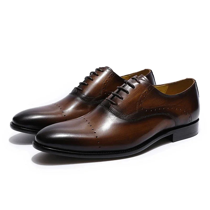Genuine Leather Mens Dress Shoes Black Formal Social Shoe Male Business Wedding Derby for Man Luxury Italian Oxford Loafers 2025
