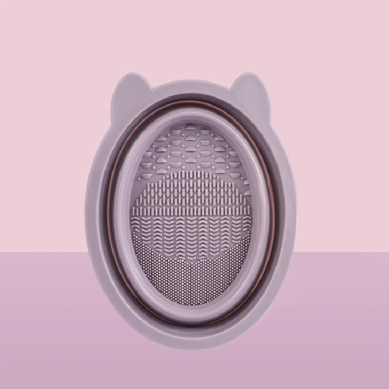 Makeup Brush Cleaning Set Silicone Foldable Beauty Blender Cleaner Tool Kit with Sponge Wash Agent for Cosmetic Brushes And Pad