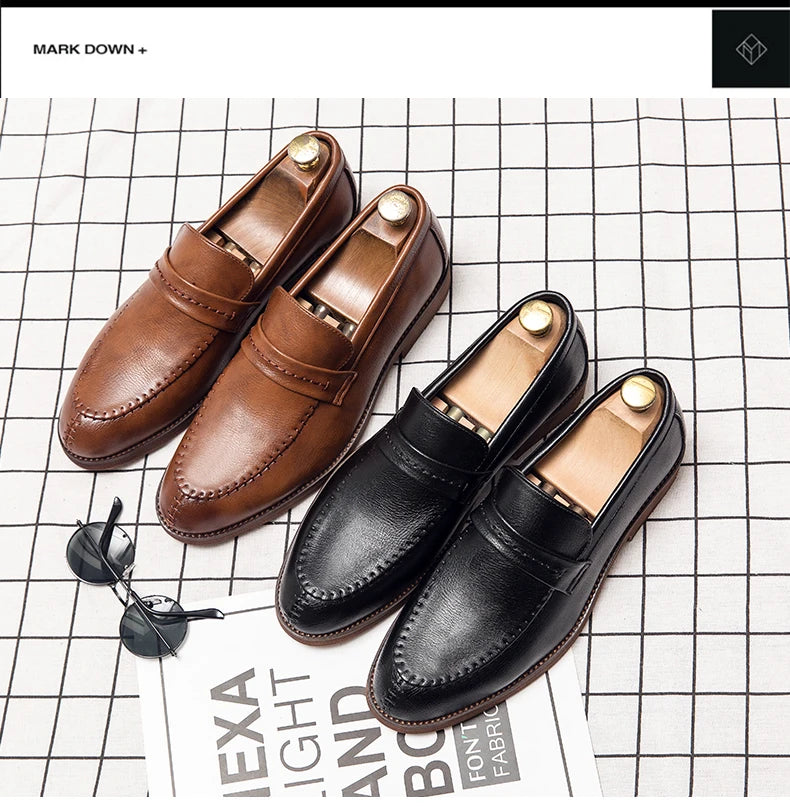 High Quality Formal Shoes For Men Loafers Men Business British Wedding Social Leather Shoes Men’s Dress Shoes Leather Shoes Male