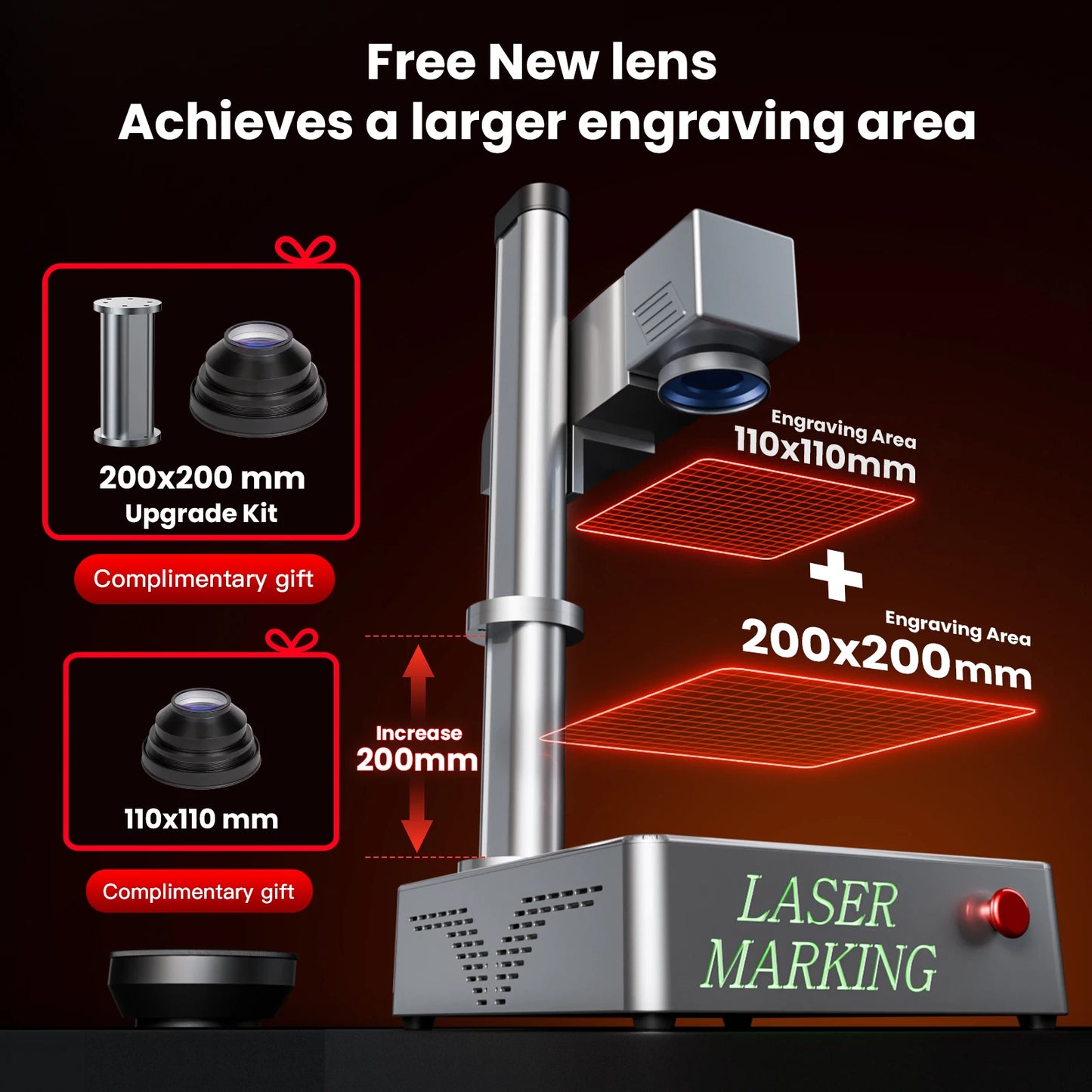 MR.CARVE S4 50W/30W/20W Portable Industrial Fiber Laser Marking Machine for All Metal Jewelry Plastic Leather Fast engraving