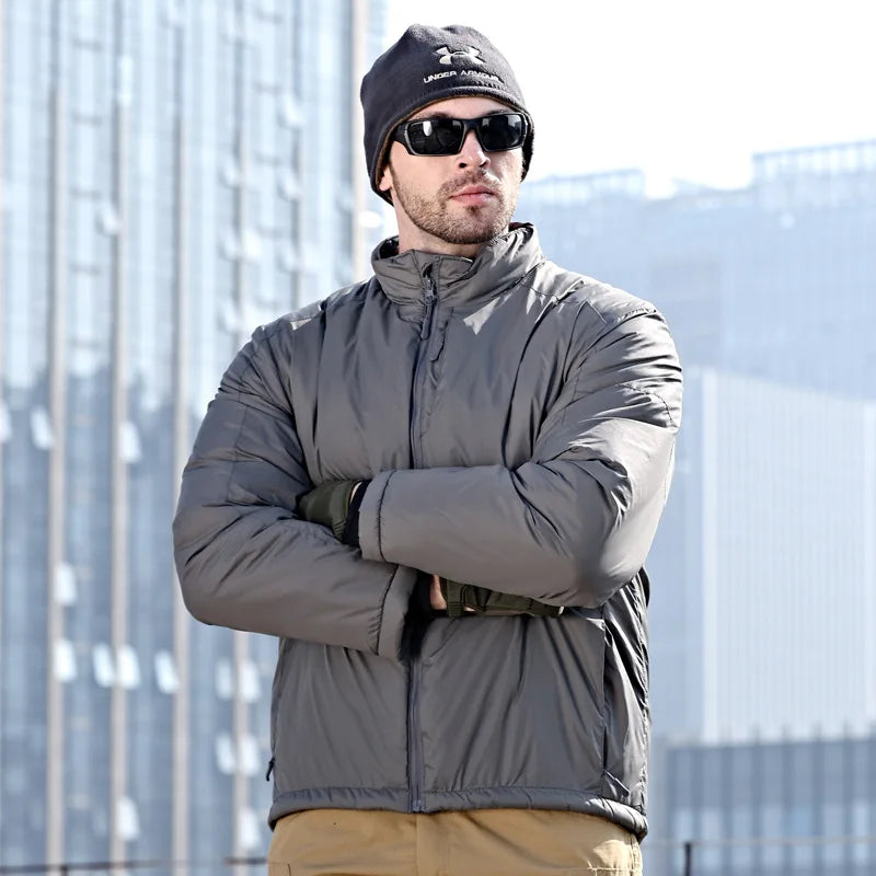 Winter Jackets Men Parkas Warm Lightweight Portable Outerwear Tactics Jacket Heat Reflective Windproof Hiking Coat Windbreaker