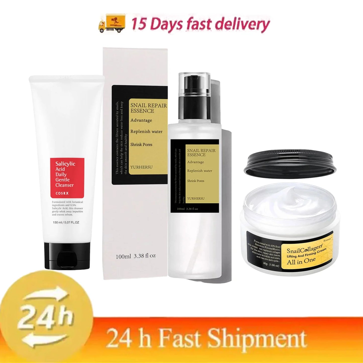Snail Collagen Face Cream/Repair Essence/Cleanser Moisturizing Lifting Firming Nourishing Cream Korean Cosmetics Skin Care