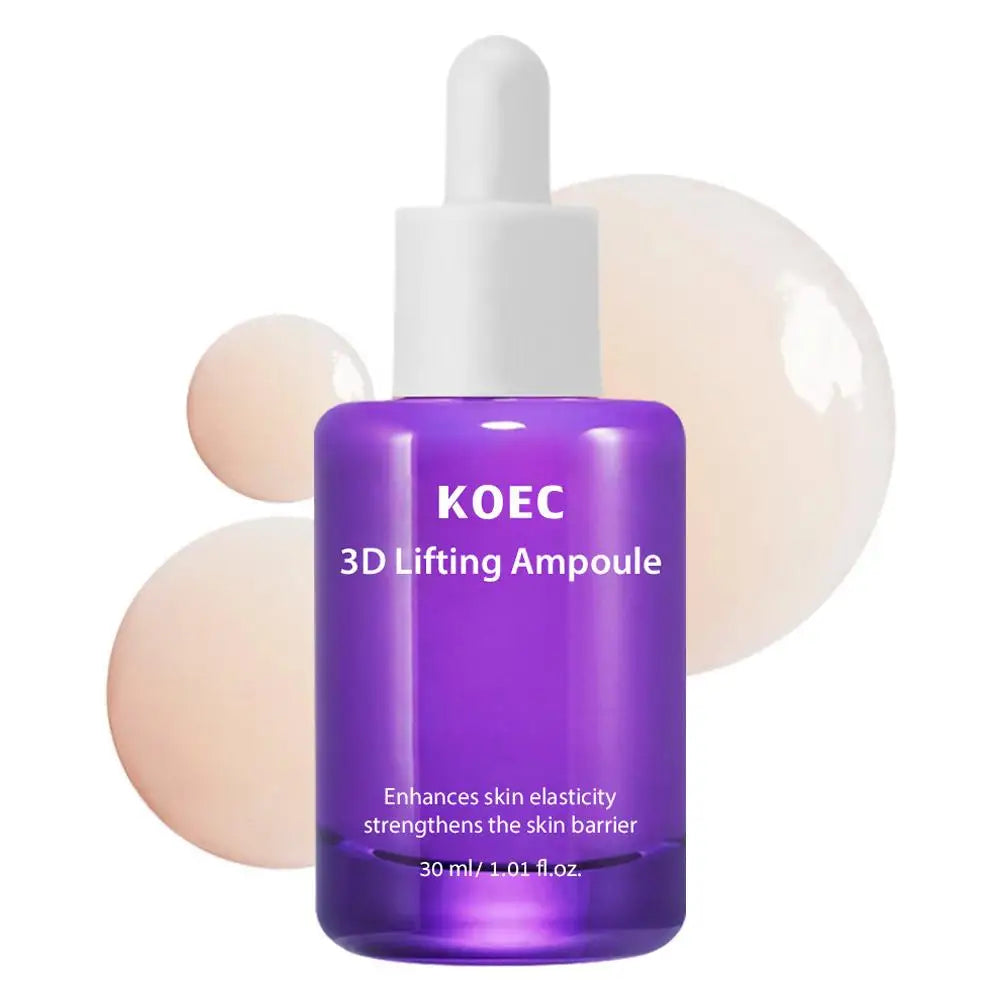 KOEC 3D Lifting Skin Care Set - 3D Face & Neck Lifting Cream, Ampoule & Cream Mist Enhance Elasticity Strengthen Skin Barrier