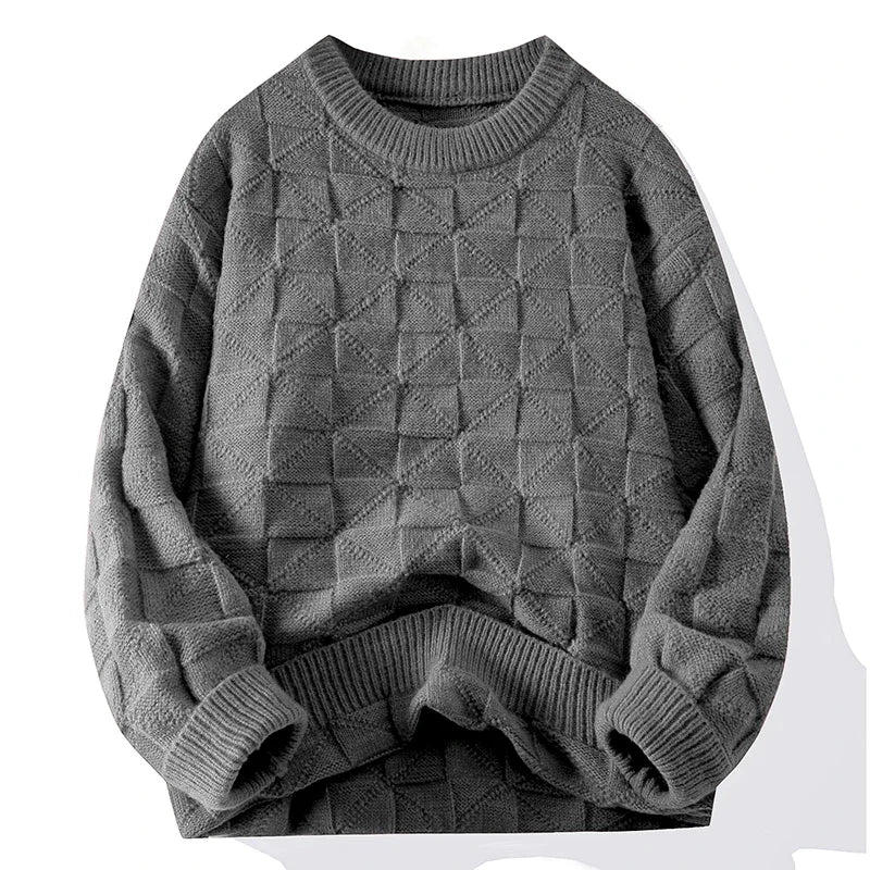 Windproof New Winter Tracksuit Sweatshirt Knit Long Sleeve Sweater Top Loose Shirt Coat Men Crew Neck Pullover Casual Streetwear