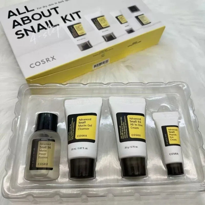 COSRX Snail Essence Set Skin Care Mucin Mucus Hydrating Moisturizing Soothing Softening Skin Care Set