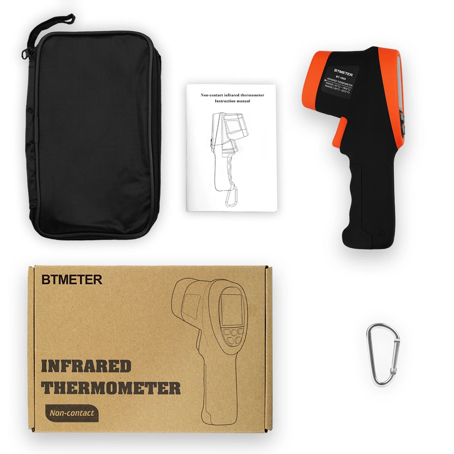 Infrared Thermometer Gun Handheld Heat Temperature Gun Laser Temperature Gun with Adjustable Emissivity Measure -50°C to 1800°C