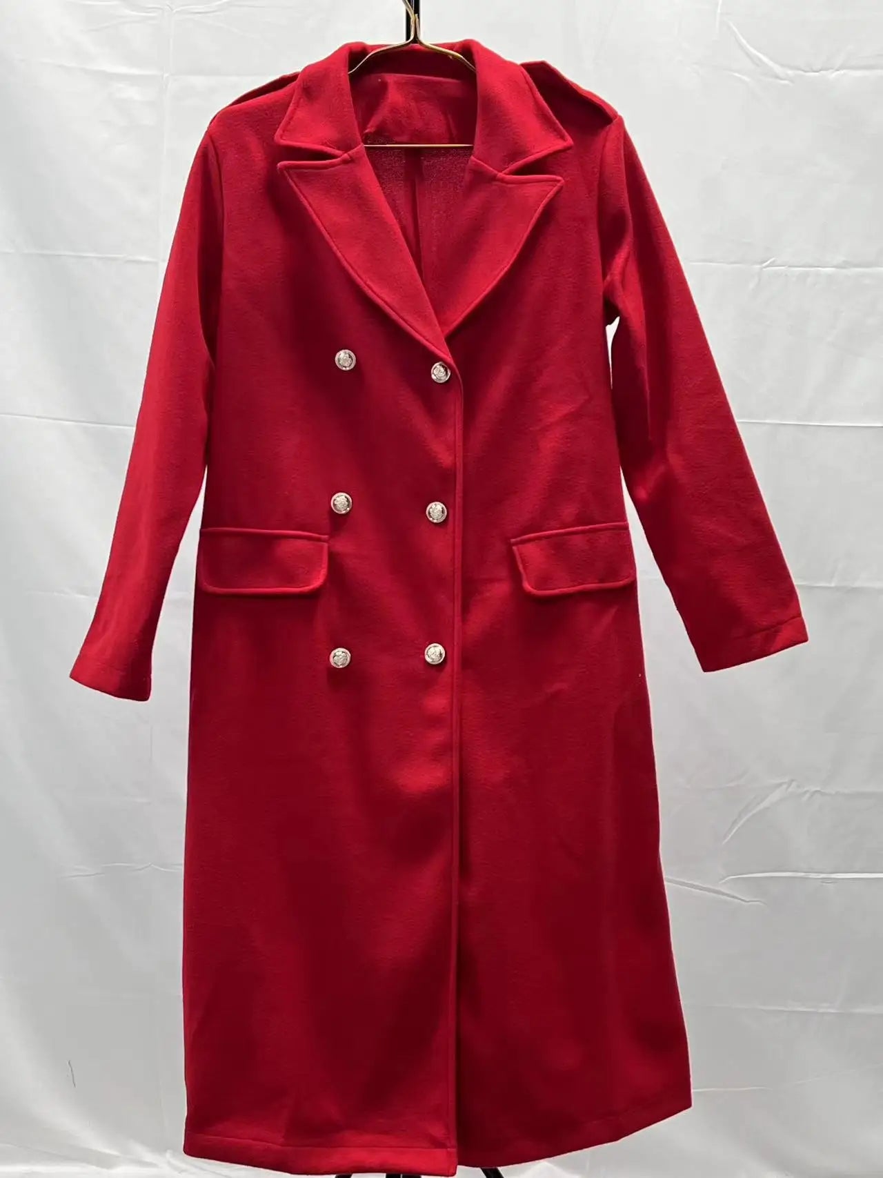 Suit woolen coat senior sense 2024 autumn and winter new double-breasted shoulder slimming Korean version of woolen coat