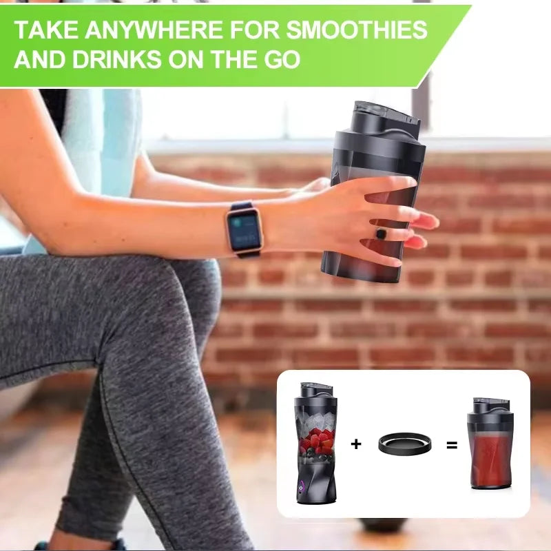 2025 Portable Mini Blender Personal Smoothie Maker For Milkshakes Juices And Shakes Compact Multi-Functional Black Juicer