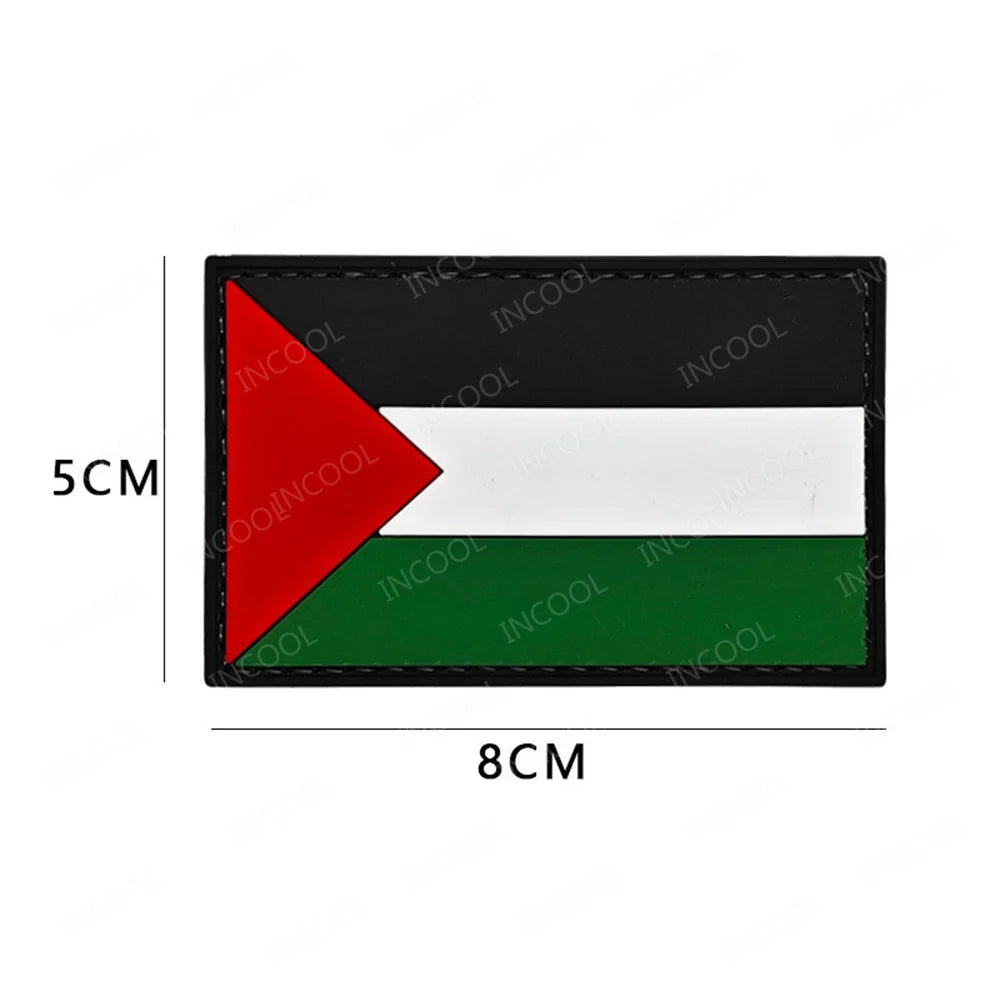 Palestine Flag Embroidered Patch PVC Rubber Palestinian Patches Appliqued Shoulder Patches For Clothing Backpack