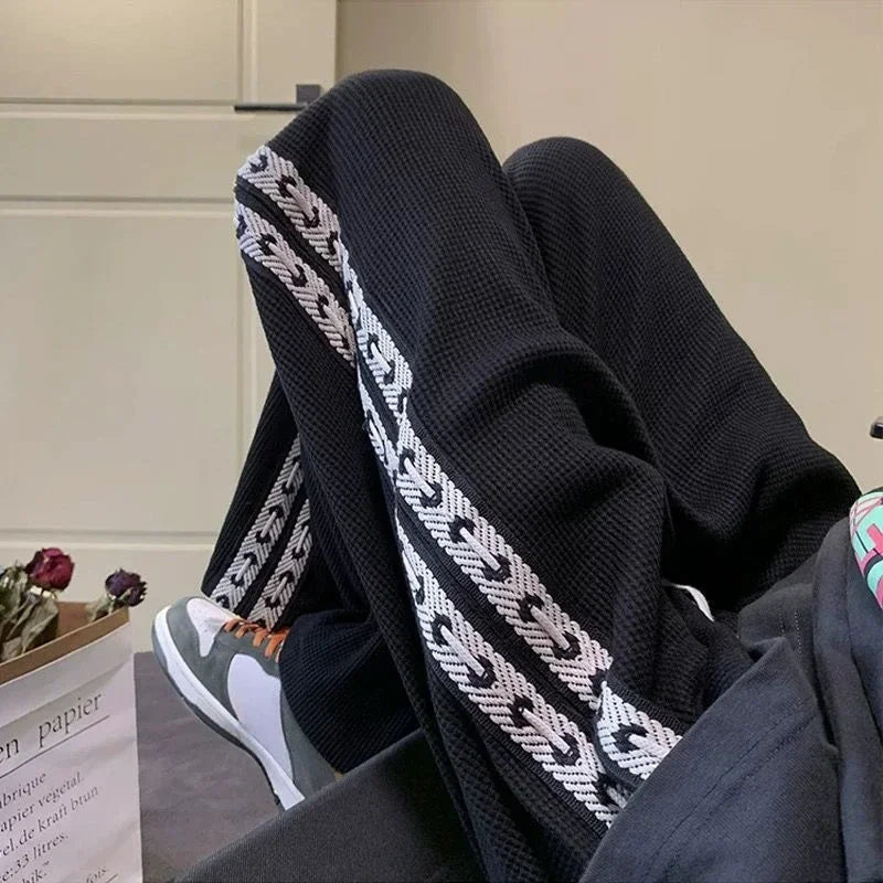 Men's Sweatpants Grey Trousers Wide Leg Man Sweat Pants Straight Baggy Slacks Summer Tracksuit Bottoms Stylish 2025 New In
