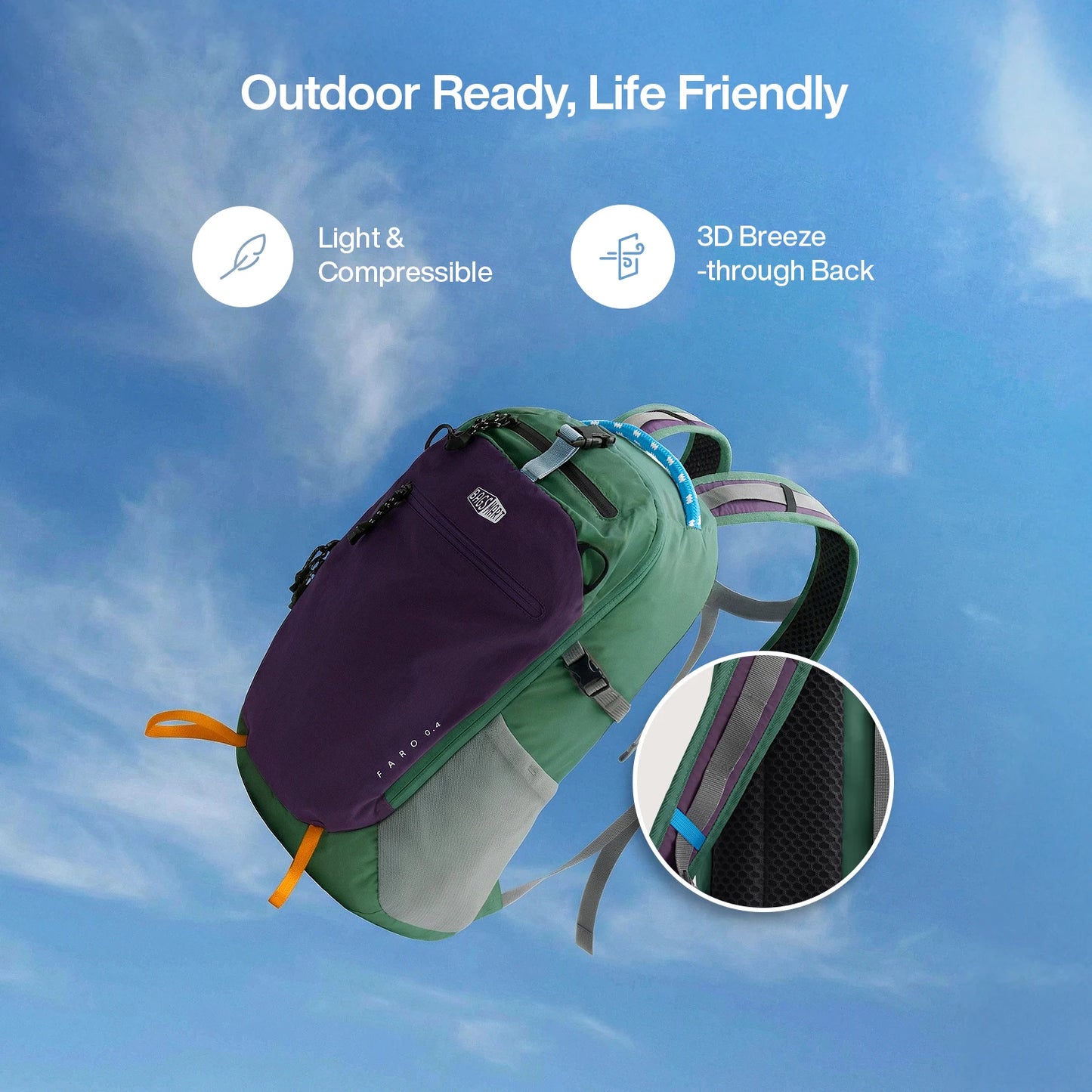 BAGSMART School Backpack for Women Nylon Waterproof School Bags Fits 14 Inch Laptop Lightweight Durable Travel Commute Hiking