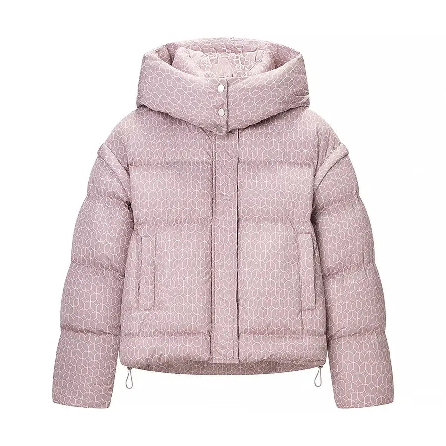Parkas Jackets Women's Pink With Hoodies Coat Witer Warm Thick Outwear Long Sleeve Tops 2025 Purple Women Coat  Printed Jackets