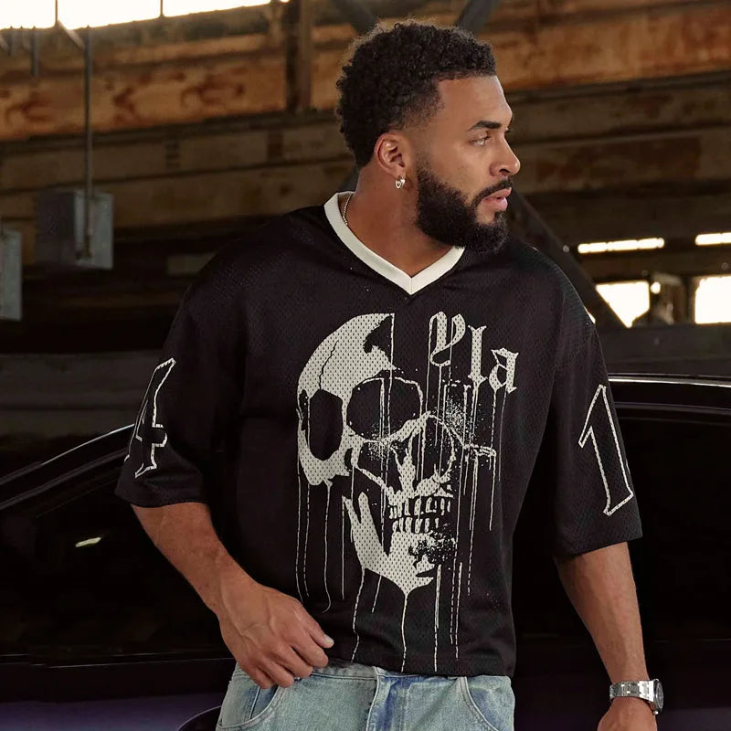 T-shirts Men Summer New Sports Men T-shirts Leisure V Neck Fashion Loose And Comfortable Clothing Gym Running Shirts man