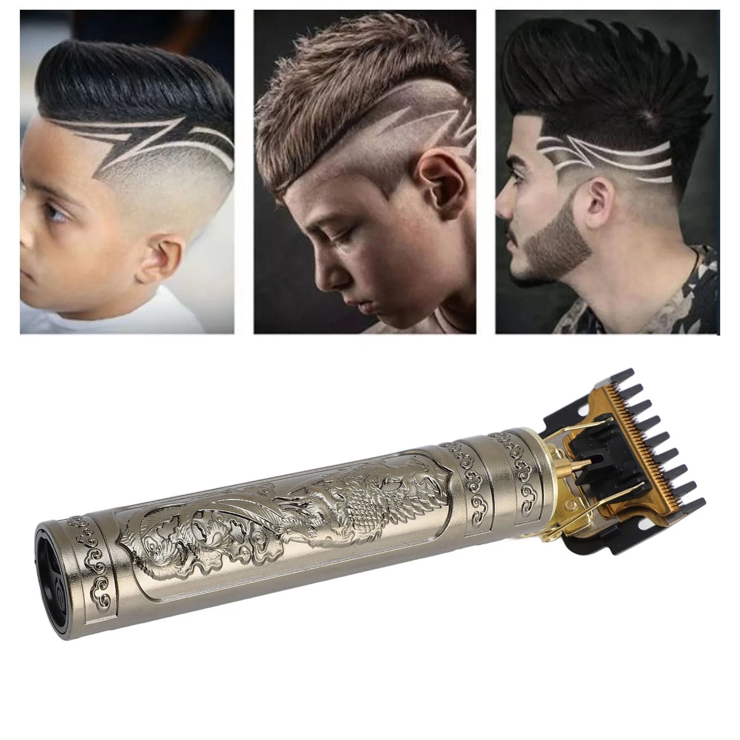 Hair Trimmer Set T Blade Smoothly Accurate Cutting Electric Hair Clipper Set with 4 Guiding Combs for Home Salon