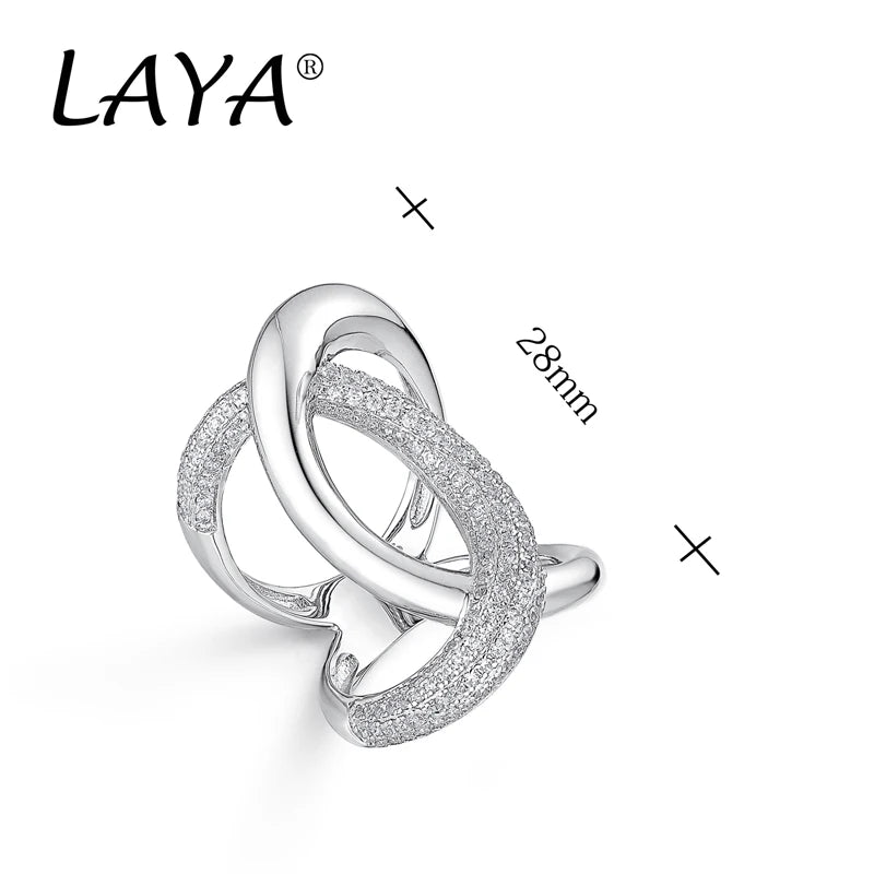 2025 925 Sterling Silver Fashion Luxury Irregular High Quality Zircon Cross Ring Gift For Men Women Party Personality Jewelry