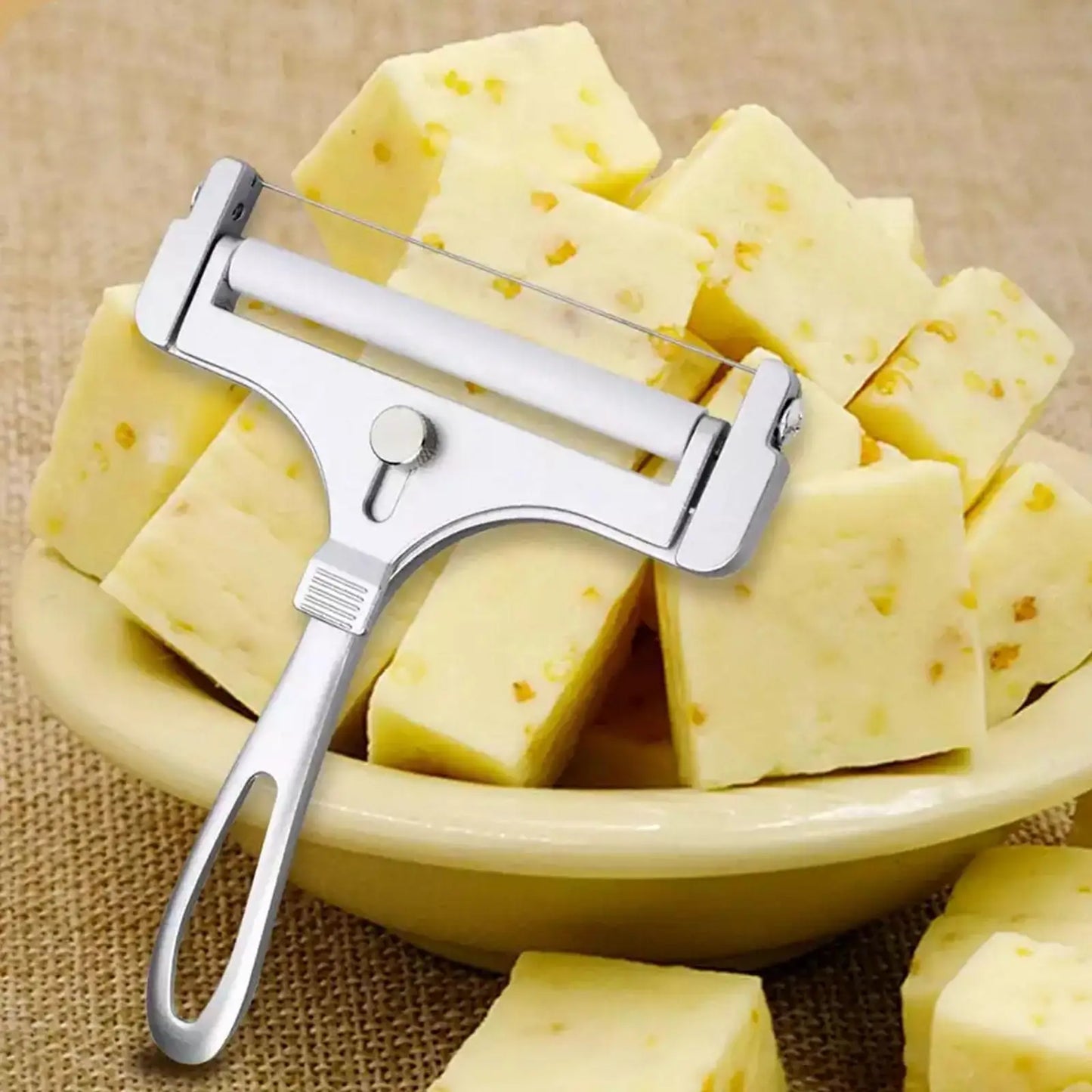Cheese Slicer Adjustable Thickness Heavy Cheese Cutters With Wires For Soft Semi-Hard Cheese Butter With Cutting Wires