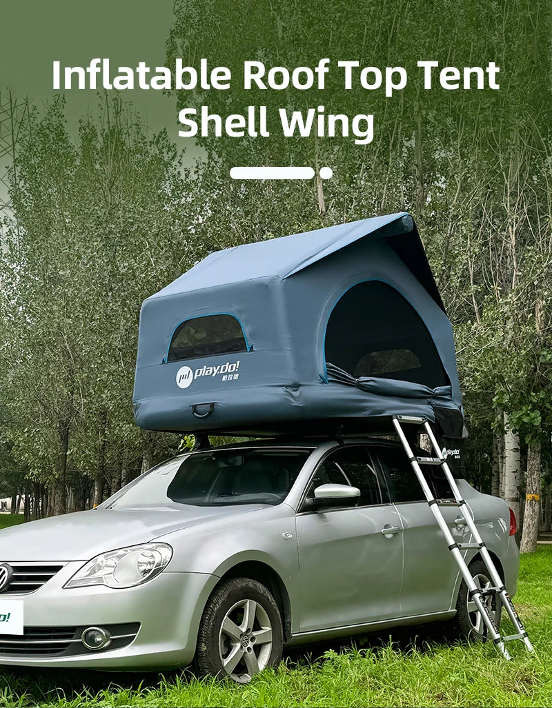 Inflatable Rooftop Tent Car Roof Tent Glamping Outdoor Tents Versatile Shell Wing Large Internal Lightweight Waterproof Rooftop