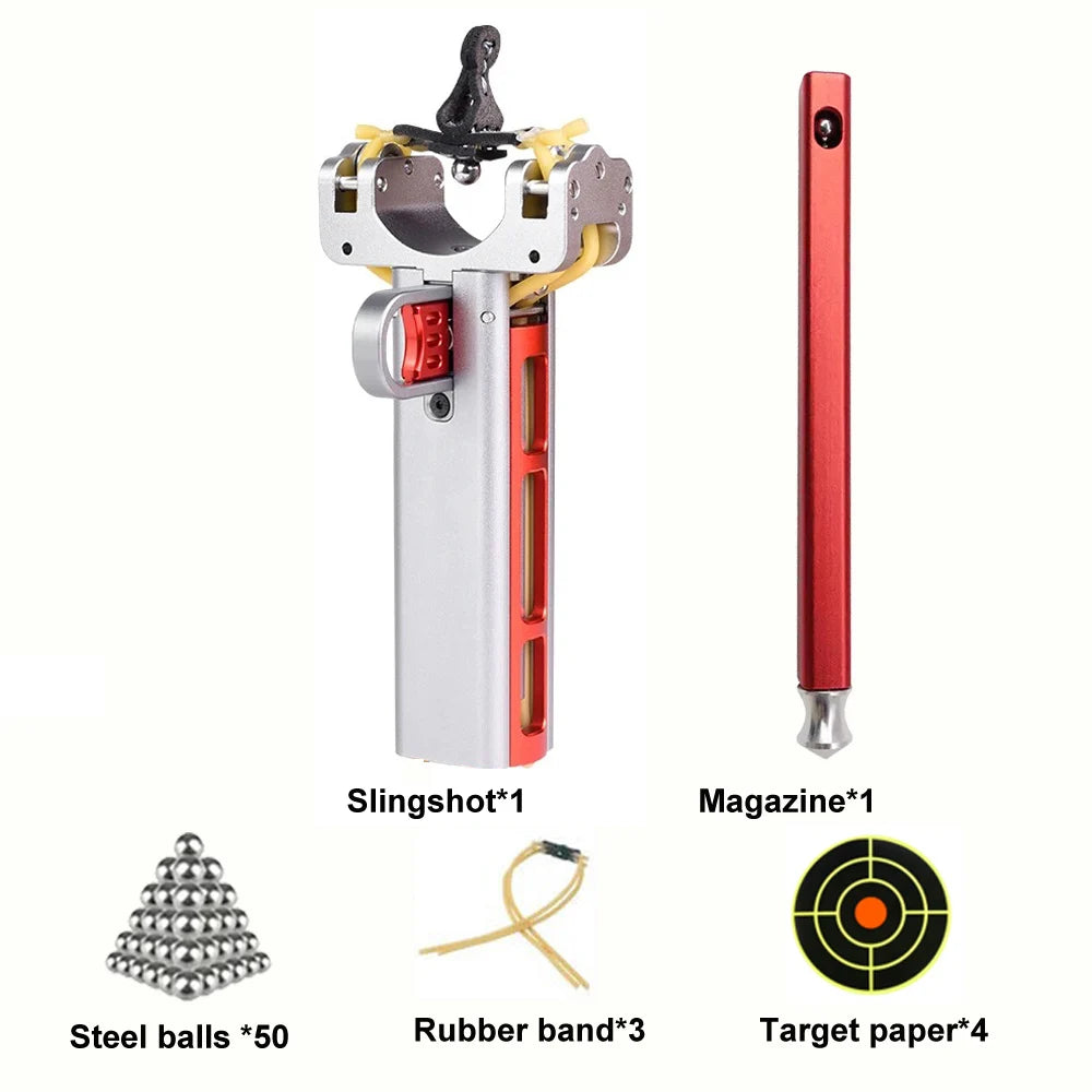 G5 Slingshot:two Automatic Slingshot Capable of Firing Multiple Rounds of All-Metal Beads in Rapid Succession Using a Rubber Ban