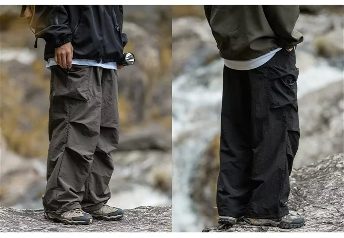 Men's Spring Autumn Japanese Style New Waterproof Hip Hop Mountaineering Pants Casual Harajuku Work Cargo Outwear Trend Pants