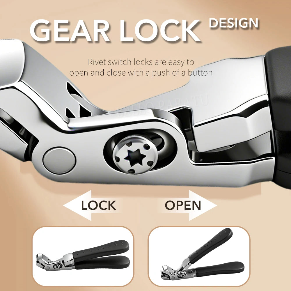 Nail Clipper with Catcher Angled Head Toe Nail Clippers Thick Nails Wide Jaw Opening Toenail Fingernail Clipper