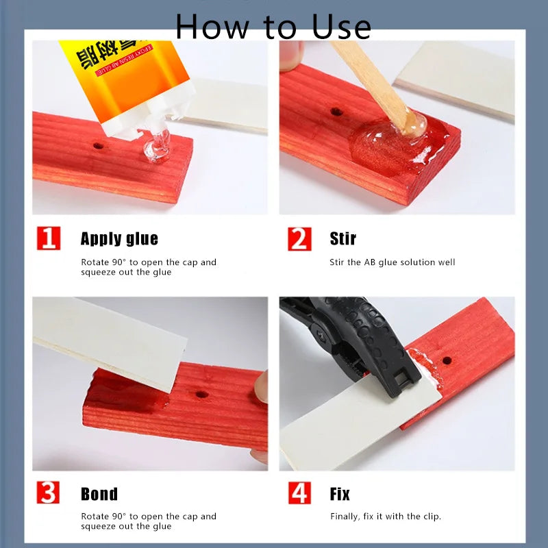Epoxy Resin AB Adhesive Fast Drying Transparent High Adhesives Sealers Strong Liquid Glue For Metal Plastic Wood And Ceramic