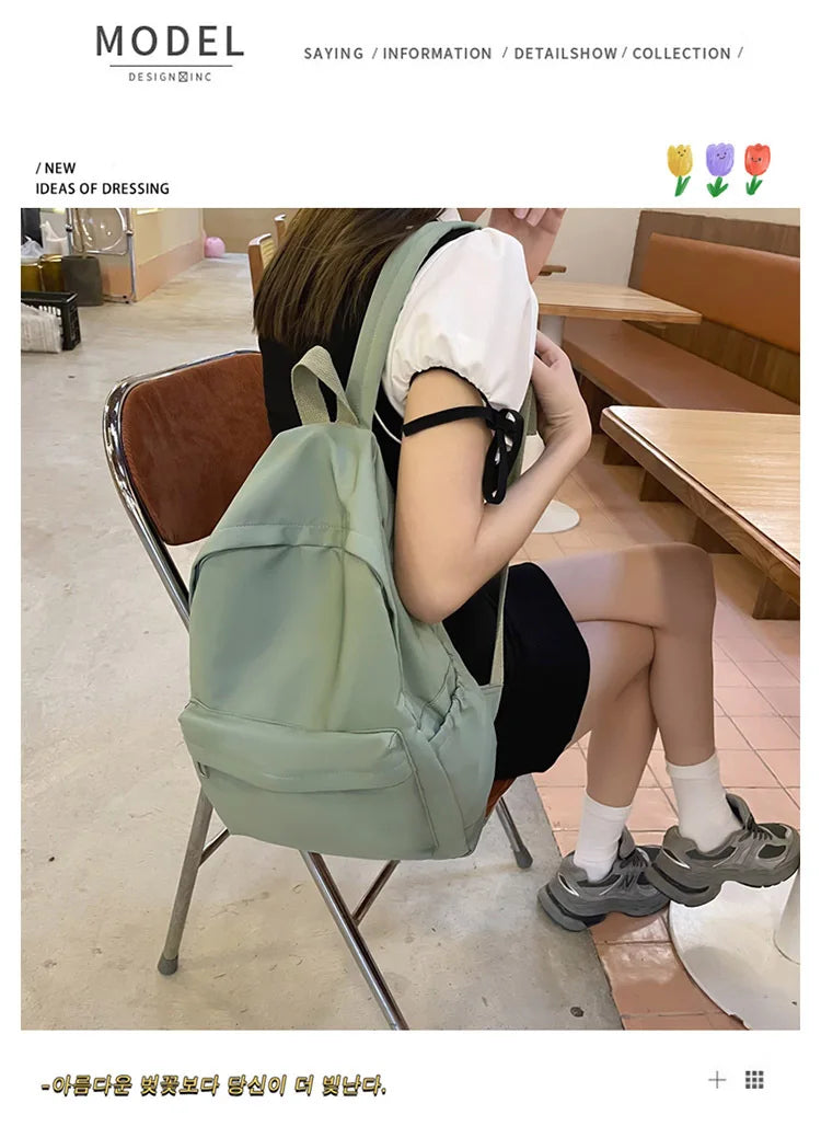 Fashion Canvas Backpack for Women Anti-theft School Shoulder Bag for Teenage Girls New Style Female School Backpack