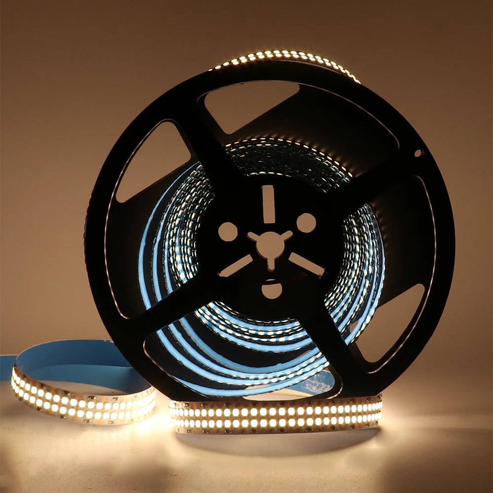 5M LED Strip Light 12V 24V 2835 LED Tape Double Row 480LEDs/m Super Bright Ribbon Diode Warm Natural Cold White Waterproof Lamp