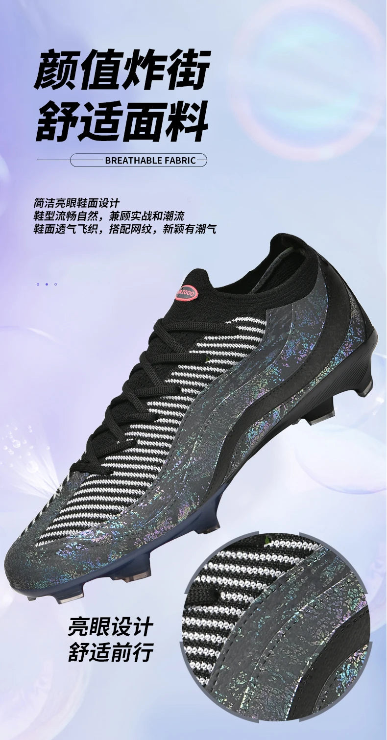 New Men's Soccer Shoes Professional Football Boots Non-Slip Cleats FG/TF Grass Outdoor Training Athletic Sneakers