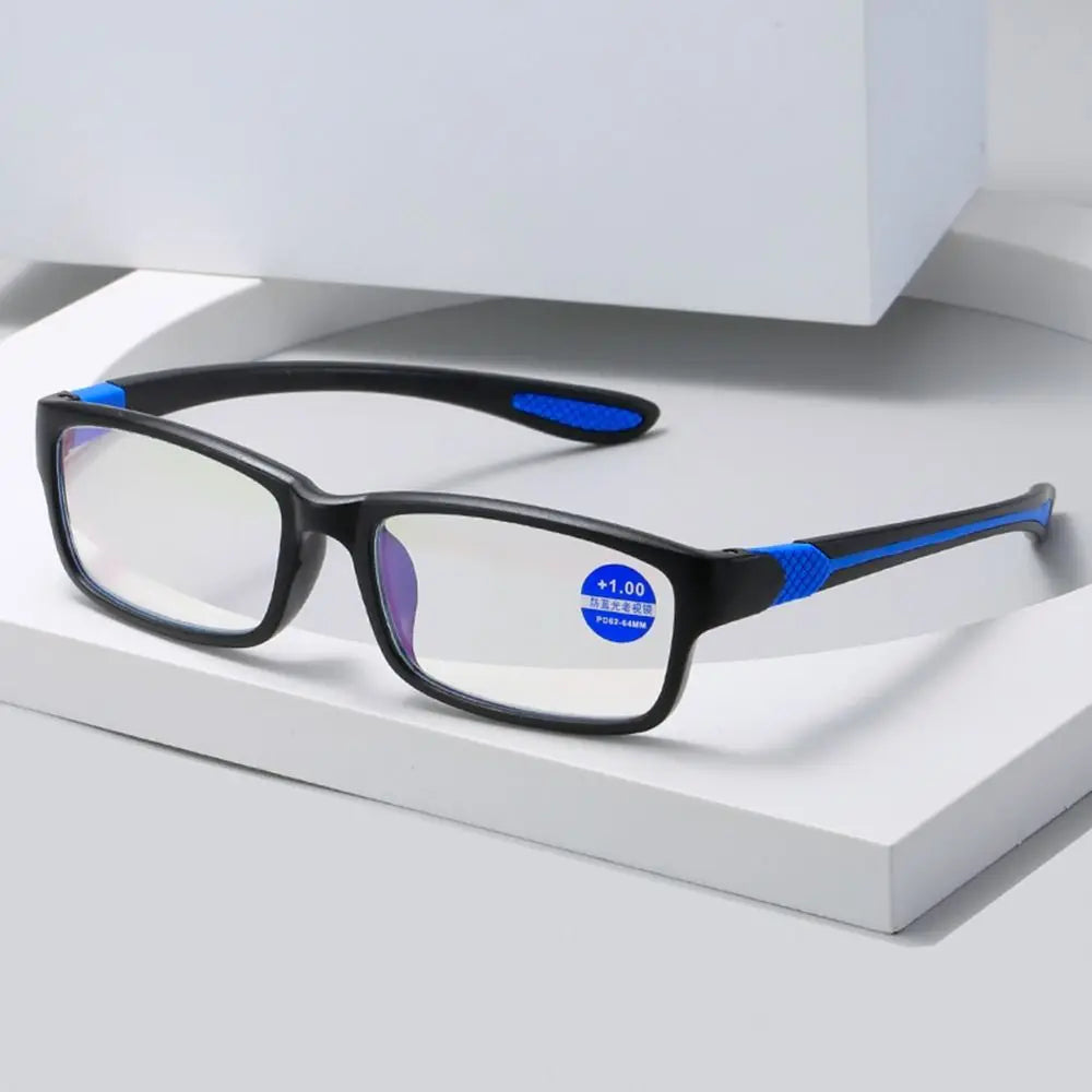 Reading Glasses Men Women Sports Anti-blue Light Reading Eyewear Black Red TR90 Frame Presbyopia Eyeglasses +100 to+400 glasses