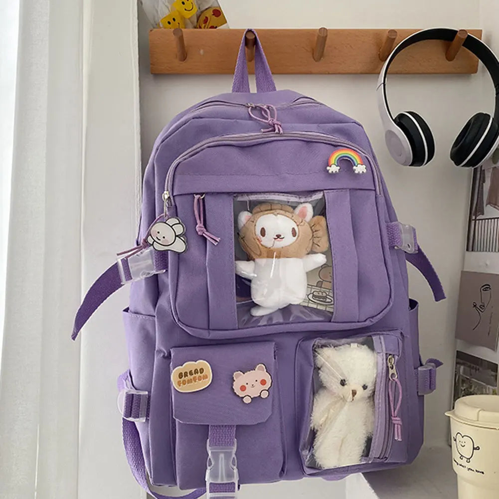 Lightweight Backpack For Student Multipurpose Waterproof Travel Bag For Books Pencil Case Water Bottle