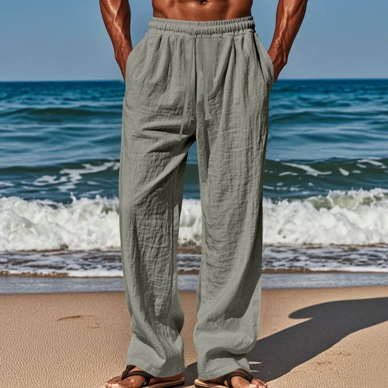 Men's Casual Pants Comfortable and Breathable Daily Wear with Fashionable Men Must Be Large Size Loose Elastic Waist Comfort