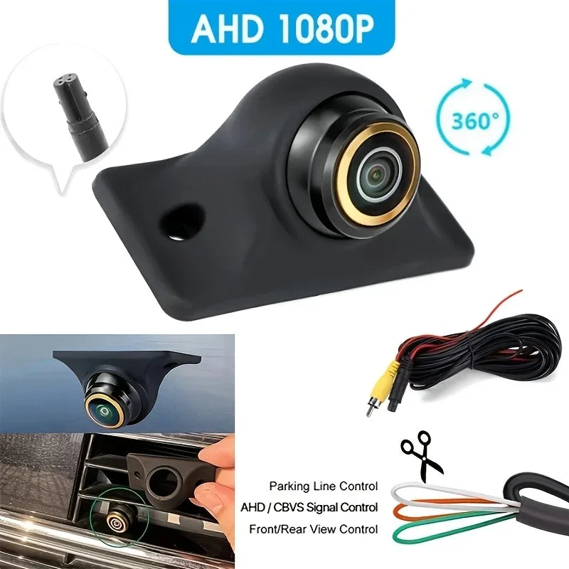 1080P AHD/CVBS Fisheye Camera - Front/Side/Rear View with Parking Lines & Night Vision