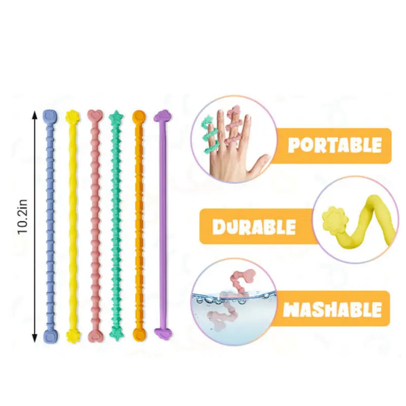 Fidgeting Sensory Sticks Toys, Anti Stress Relief Anxiety Silicone Textured Calming Sensory Toy For Autism ADHD Kids Antistress