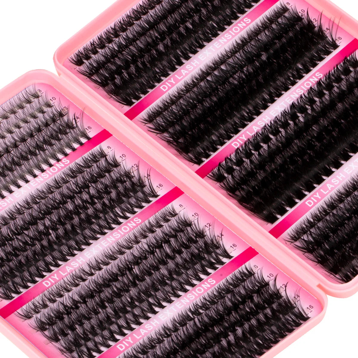 DIY Eyelash Extension Kit Soft Natural Look Wispy Kit with Bond & Seal Tweezers Reusable Cluster Lashes D Curl Individual Lash