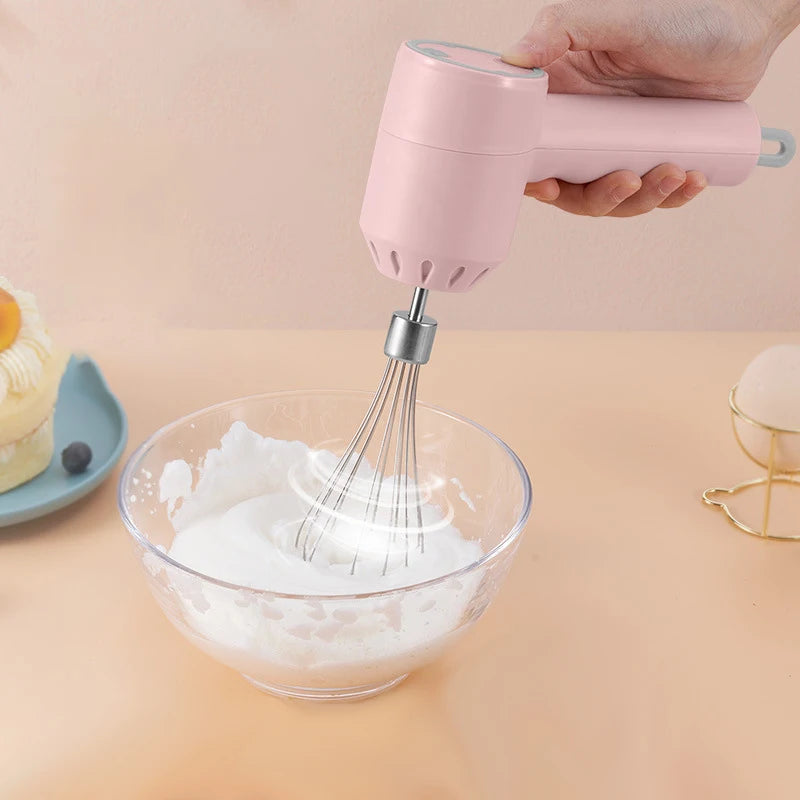 Portable Electric Food Mixer Wireless Hand Blender 3 Gear Speeds High Power Dough Blender Egg Beater Baking Kitchen Mixer Tools