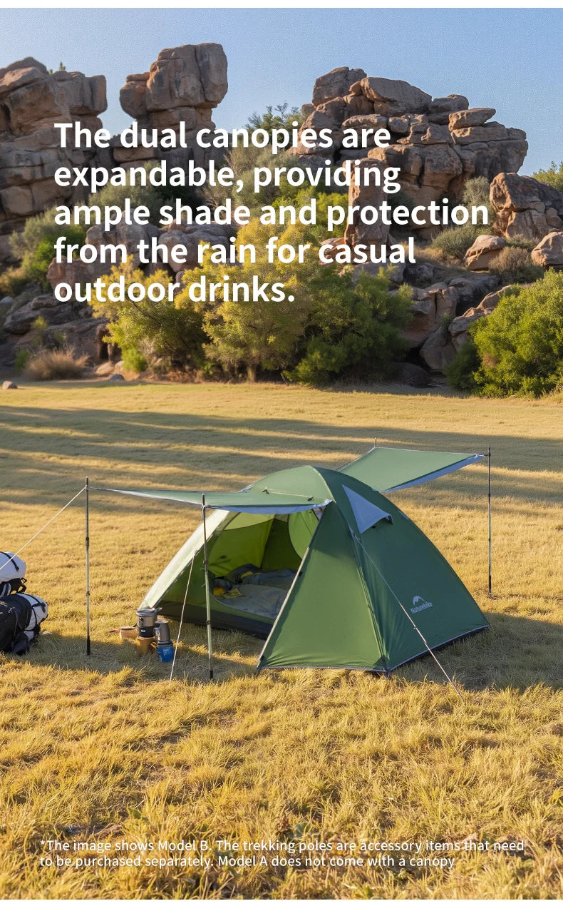 Naturehike  2026 Tents 2-3 People Bleik  Outdoor Hiking Mountain Camping Tent Travel 210T Polyester Waterproof Sunshade Shelter