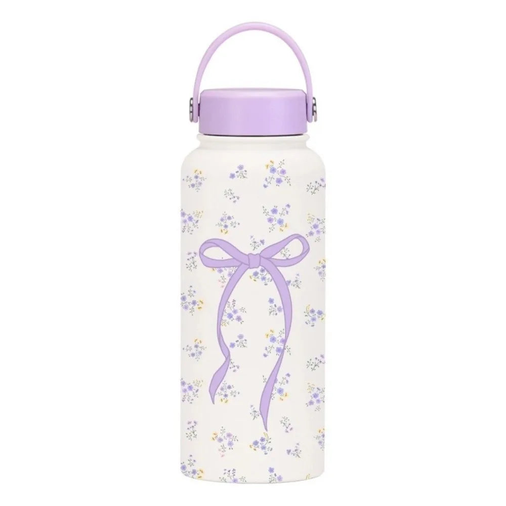 Gift INS Insulated Water Bottle Portable 1L Outdoor Insulated Mug Stainless Steel Leak-proof Thermal Water Bottle Office