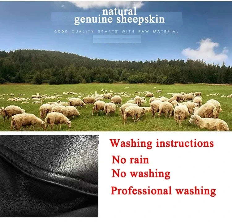 Oil Wax Sheepskin Coats for Women Winter 2024 Green/Blue/Red/Black Fahion Loose Slim Motorcycle Zipper Short Leather Jacket