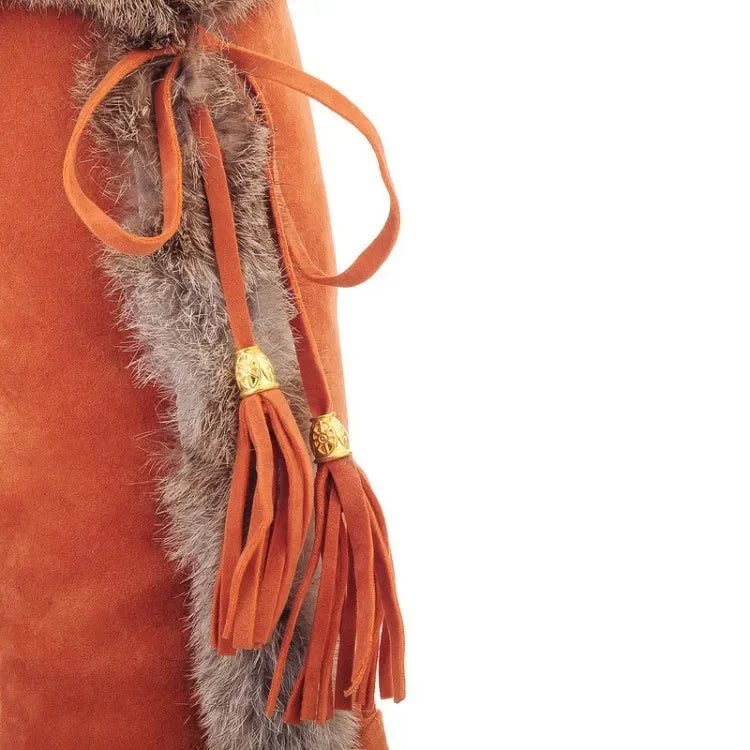 2024 New Wedge Long Women Boots Australia Women's Shoes Platform Plush Winter Footwear Ladies Booties Thigh High Heels High Sexy
