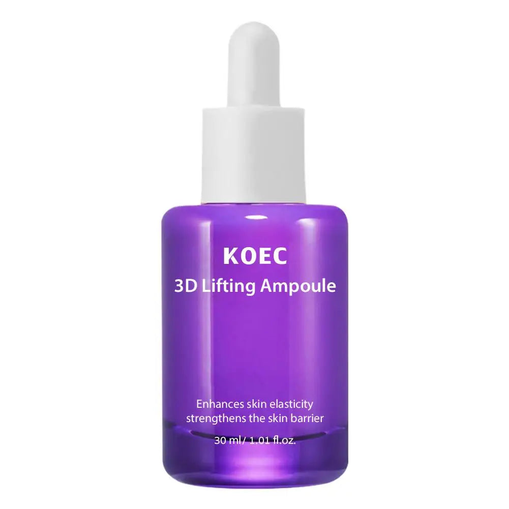KOEC 3D Lifting Skin Care Set - 3D Face & Neck Lifting Cream, Ampoule & Cream Mist Enhance Elasticity Strengthen Skin Barrier