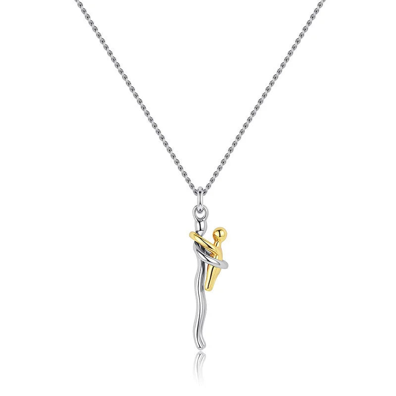 New Creative Couple Embrace Necklace Women's Fashion Collarbone Chain Passionate Couple Necklace Decoration Gift