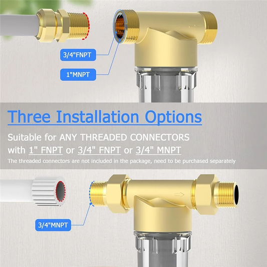 KYCOR-Water Filter For Whole House, Reusable Spins Down Sediment Filter For Well Water System