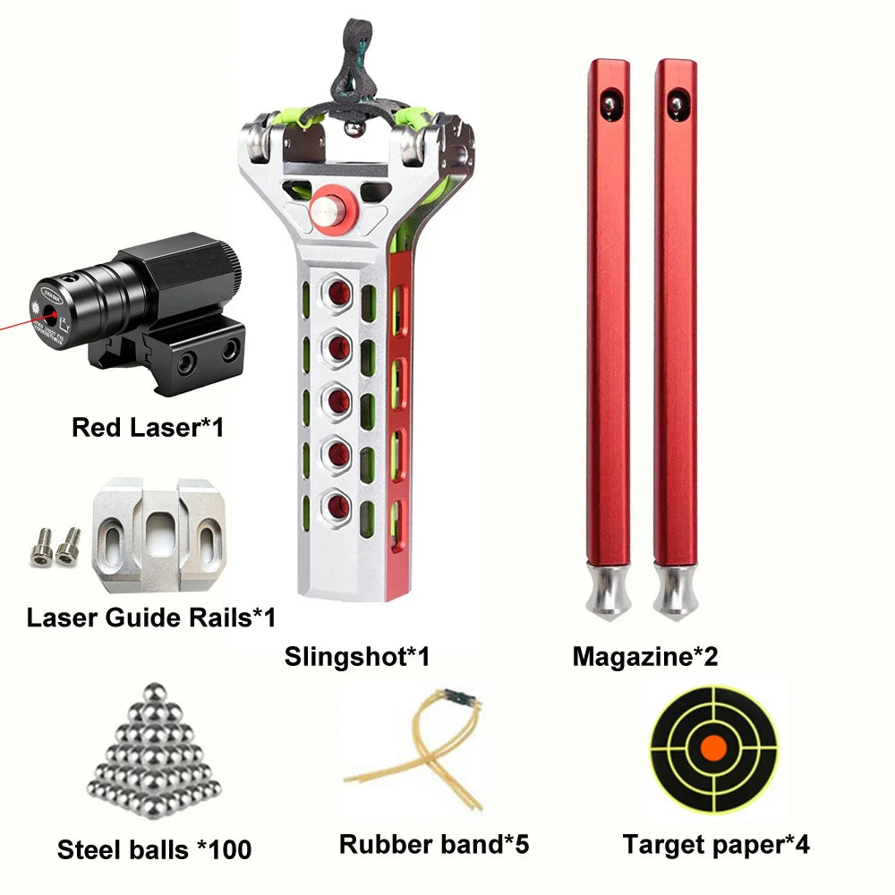 G5 Slingshot:two Automatic Slingshot Capable of Firing Multiple Rounds of All-Metal Beads in Rapid Succession Using a Rubber Ban