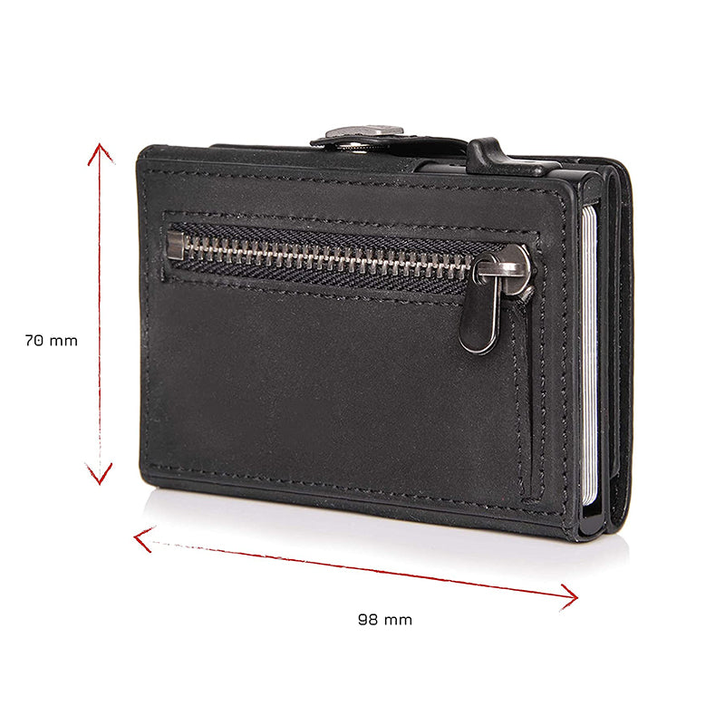 100% Cow Genuin Leather Rfid Credit Card Holder Men Wallets Coin Pocket Bank Cardholder Minimalist Wallet Metal Case Male Purse