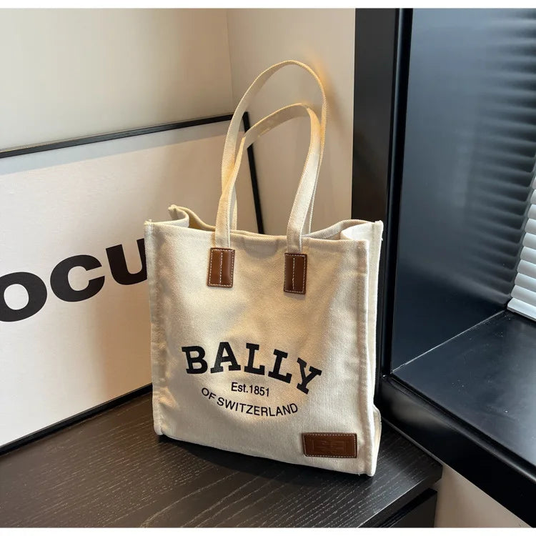 2025 New Canvas Tote Bag for Women Large Capacity Casual Shoulder Bag Simple Commute Shopping Bag High Quality