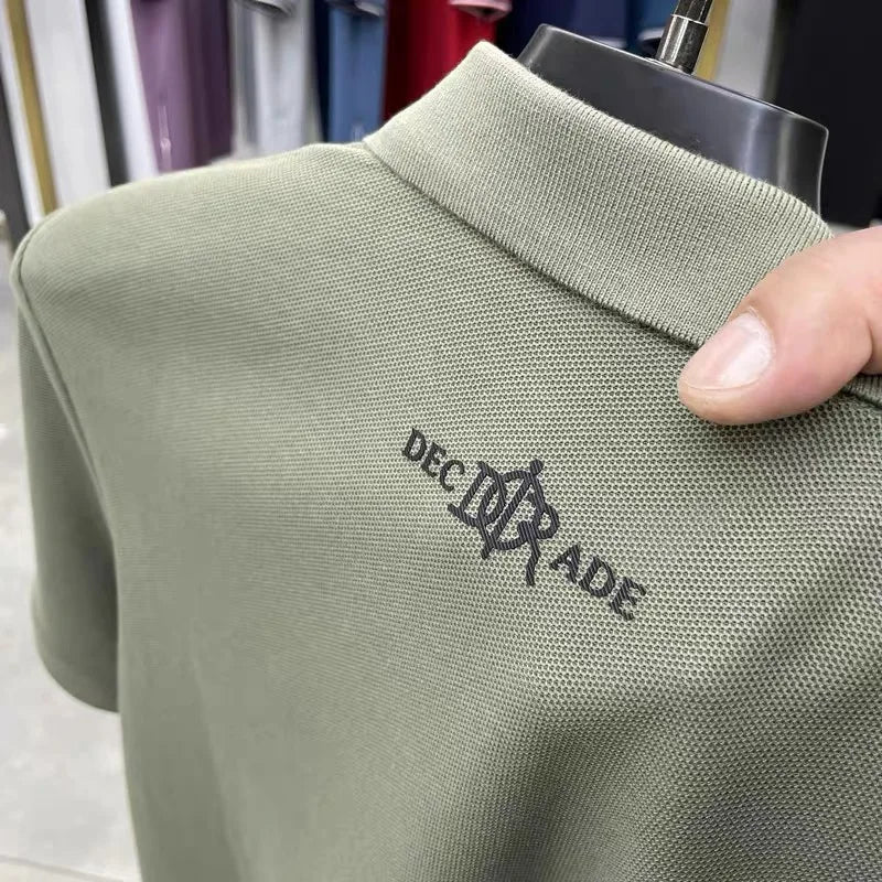 100% pure cotton men's short sleeved polo shirt summer fashion casual top comfortable and breathable high-quality lapel T-shirt