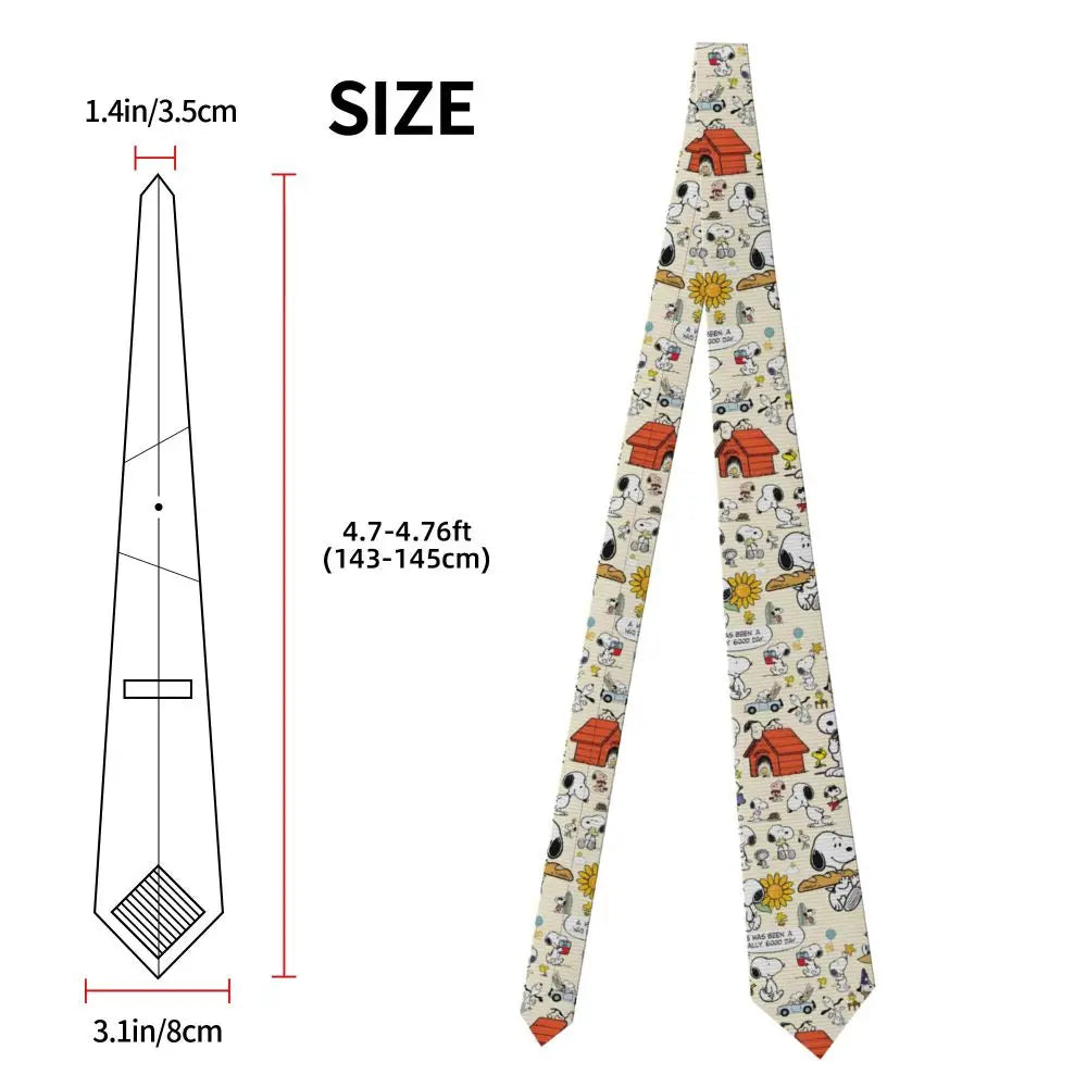Personalized Fashion S-Snoopys Neckties Men Silk Cartoon Office Neck Tie