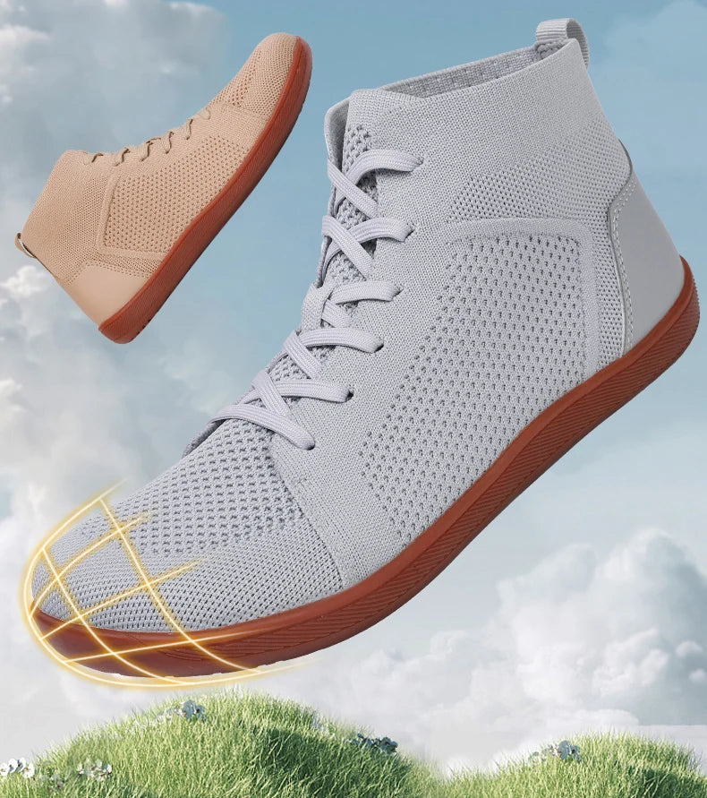 Men's And Women's High Top Barefoot Walking Shoes, Wide Toe Loose Shoes, Suitable For Comprehensive Training In The Gym And Driv