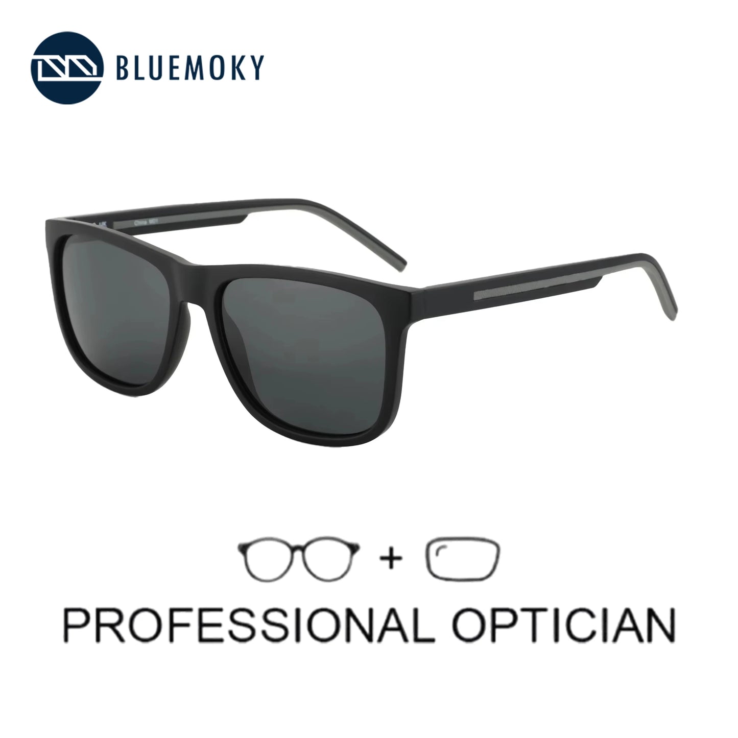 BLUEMOKY New Popular Polarized Prescription Sunglasses For Men Women UV400 Protection TR-90 Square Progressive Sun Glasses