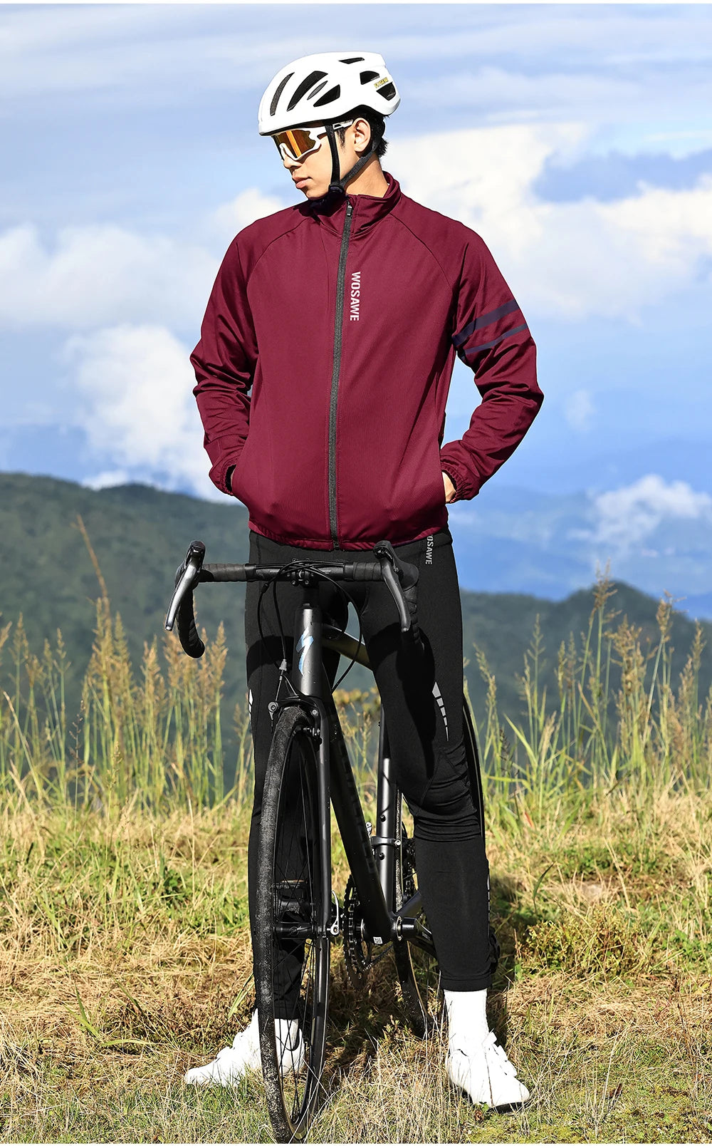 WOSAWE Winter Autumn Cycling Clothes Riding Suits Bicycle Men Long Sleeves Jacket Thickening Windproof Bike Jackets